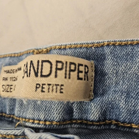 Sandpiper Petite Embroidered Floral Stretch Jeans Womens Sz 4 Spring - Picture 8 of 11